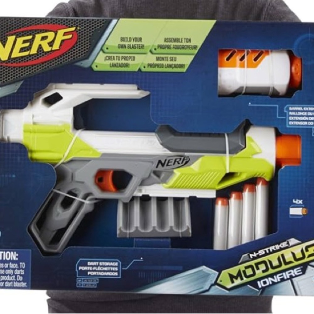 NERF Modulus IonFire Blaster - White, Gray, Green, Orange